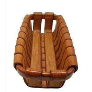 Italian Pottery Woven Glazed Bread Basket Brown Cardinal Inc Italy